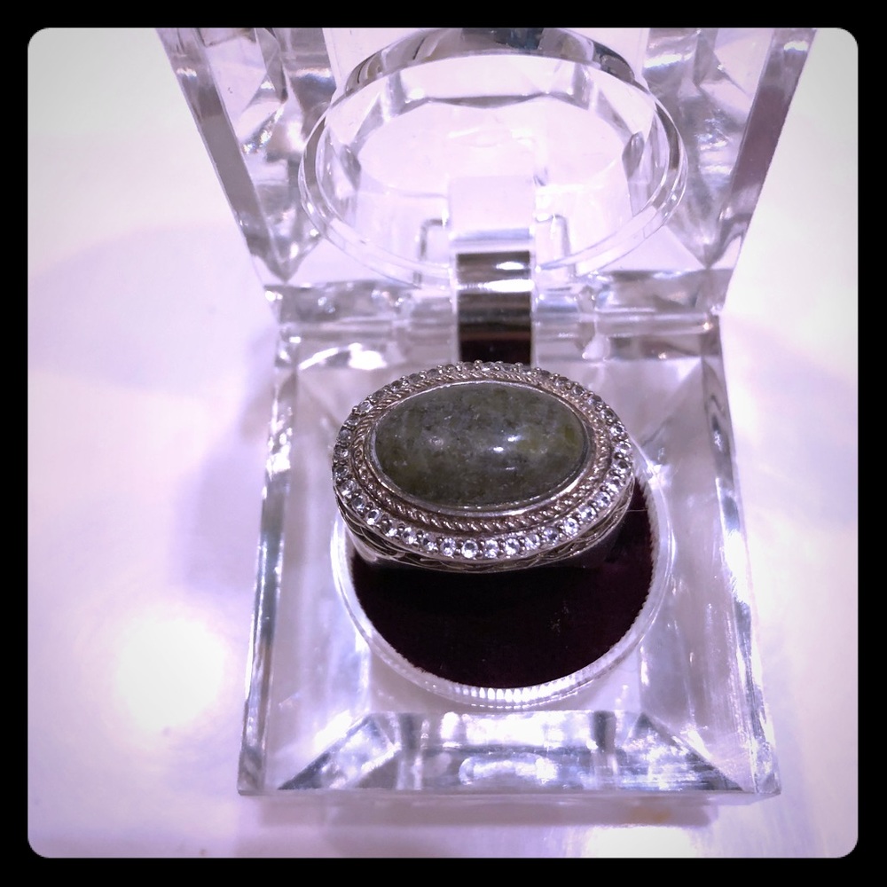 Sterling silver Connemara Marble & Marcasite Ring
